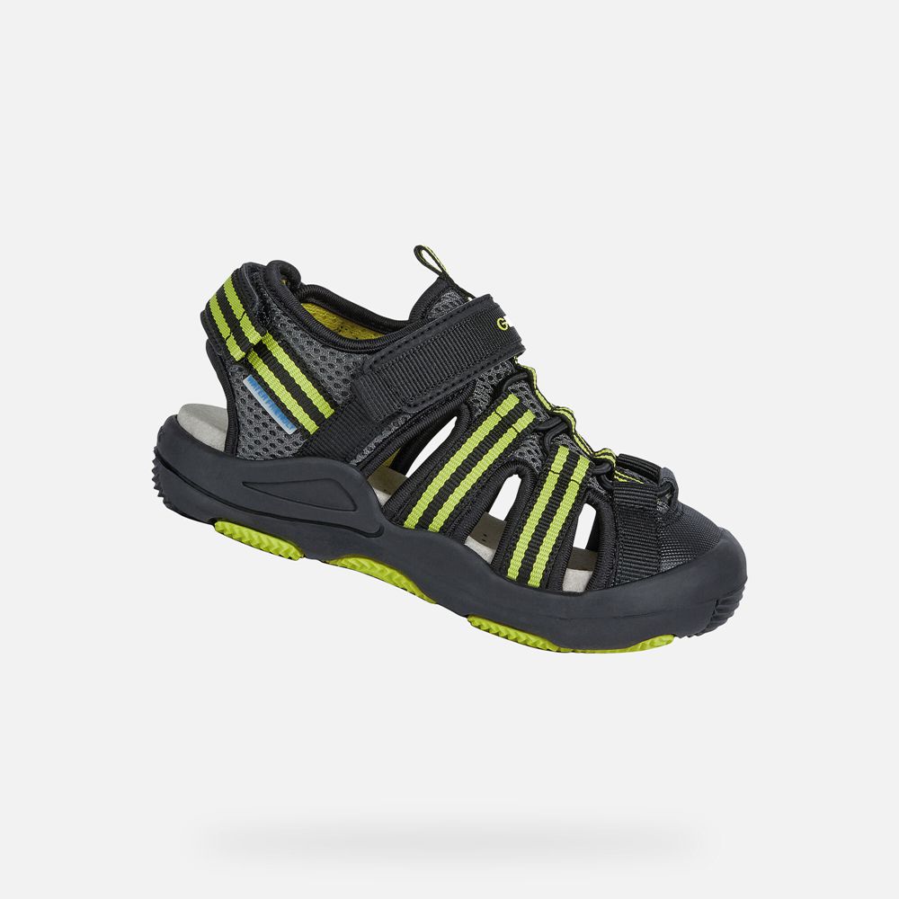 Sandalias Geox Menino Pretas/Verdes - Kyle - CAMLI4163